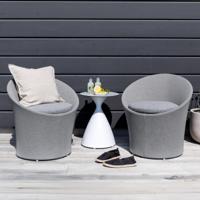Nohr Loungeset 'Felica' Met 2 loungestoelen en tafel, kleur Grijs/Wit - thumbnail