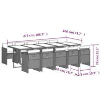 11-delige Tuinset met kussens poly rattan beige - thumbnail