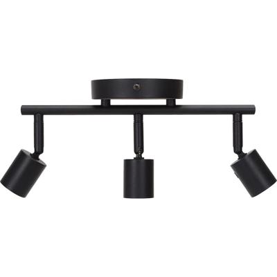 LED Plafondspot Mat Zwart Aluminium - 3-lichts GU10 Fitting Rechthoek