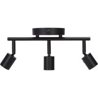 LED Plafondspot Mat Zwart Aluminium - 3-lichts GU10 Fitting Rechthoek - thumbnail