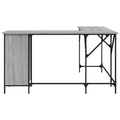 Bureau 141x141x75 cm bewerkt hout grijs sonoma eikenkleurig