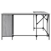 Bureau 141x141x75 cm bewerkt hout grijs sonoma eikenkleurig - thumbnail