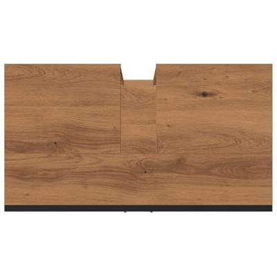 Wastafelkast 60x30x60 cm bewerkt hout artisanaal eikenkleurig