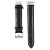 Fitbit Charge 5 & 6 bandje - Echt leer - Zwart - thumbnail