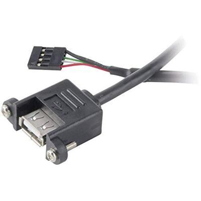 Akasa USB 2.0 kabel 4-polige pin headset, USB-A-bus 60,00 cm zwart schroefbaar, vergulde contacten, UL AK-CBUB06-60BK gecertificeerd