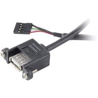 Akasa USB 2.0 kabel 4-polige pin headset, USB-A-bus 60,00 cm zwart schroefbaar, vergulde contacten, UL AK-CBUB06-60BK gecertificeerd - thumbnail