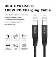 Akasa AK-CBUB54-10BK USB 2.0 0.48Gbps 100W USB Type-C 1m - thumbnail