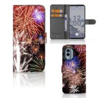 Nokia X30 | Wallet Case | met Pasjes | Vuurwerk - thumbnail