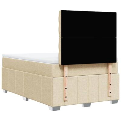 Boxspring met matras stof crèmekleurig 120x200 cm - thumbnail