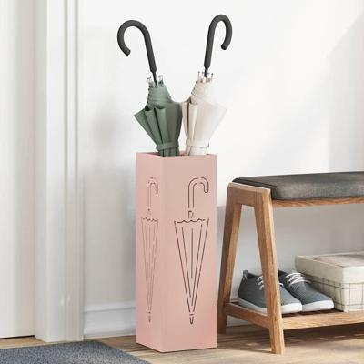 VidaXL Paraplu standaard met opslag roze 15,5 x 15,5 x 49 cm metaal VidaXL Paraplu standaard met opslag roze 15,5 x 15,5 x 49 cm metaal