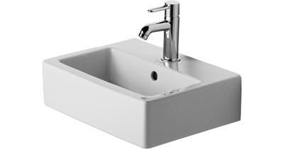 Duravit Vero fontein onderzijde geslepen 45x35cm met kraangat en overloop wit 0704450027