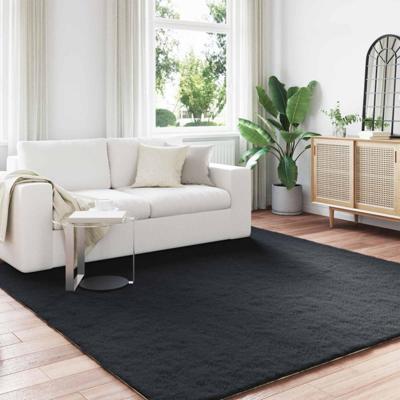 Nep Konijnenbont Tapijt Olite Zwart 240 x 240 cm Polyester