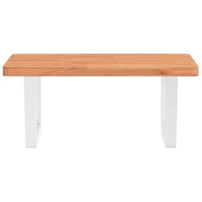 Badkamer wandschap staal en massief beukenhout