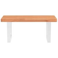 Badkamer wandschap staal en massief beukenhout - thumbnail