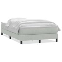 Boxspring met matras fluweel lichtgrijs 120x220 cm - thumbnail