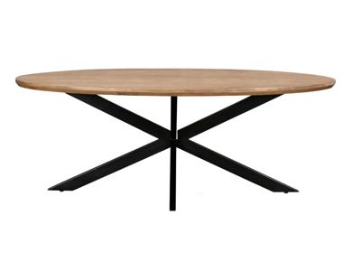Livingfurn Ovale Eettafel 'Jesper' Mangohout, 210 x 110cm