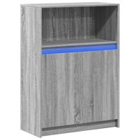 Dressoir met LED 72x34x100 cm bewerkt hout grijs sonoma eiken - thumbnail