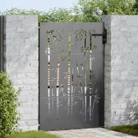 VidaXL Tuinpoort met slot zwart 85 x 150 cm poedergecoat staal - thumbnail