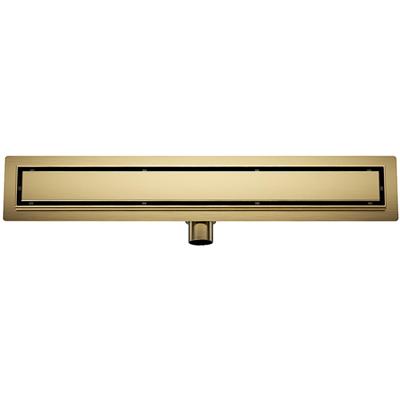 Wiesbaden Douchegoot met Tegelrooster en Flens - 80x7cm - Geborsteld Messing