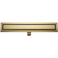 Wiesbaden Douchegoot met Tegelrooster en Flens - 80x7cm - Geborsteld Messing - thumbnail