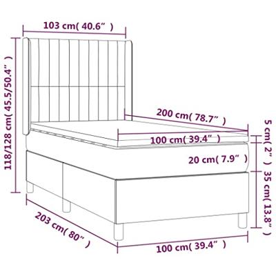 Boxspring met matras stof zwart 100x200 cm