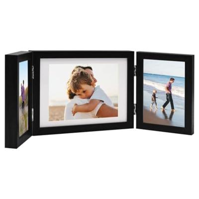 VidaXL Fotolijst drieluik 22x15 cm+2x(10x15 cm) zwart