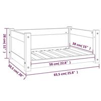 VidaXL Hondenmand 65,5x50,5x28 cm massief grenenhout zwart - thumbnail