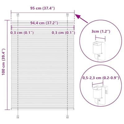 VidaXL Plissé rolgordijn 95x100 cm stofbreedte 94,4 cm polyester VidaXL Plissé rolgordijn 95x100 cm stofbreedte 94,4 cm polyester