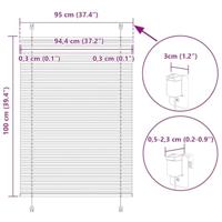 Pliss rolgordijn 95x100 cm stofbreedte 94,4 cm polyester - thumbnail