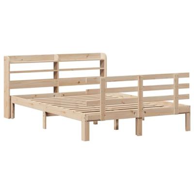 Bedframe met hoofdbord massief grenenhout 120x200 cm