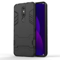 Schokbestendige PC + TPU Case voor OPPO F11 Pro met houder (zwart) - thumbnail