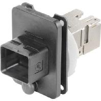 Telegärtner 100007419 RJ45-flensset variant 4 Koppeling, inbouw Aantal polen: 8P8C Zwart 1 stuk(s)