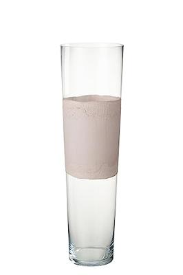 J-Line vaas Delph - glas - transparant|lichtroze - large - 60 cm hoog