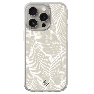 iPhone 15 Pro Max hybride hoesje - Palmy leaves beige