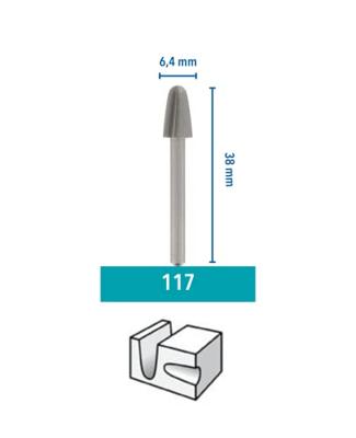 Dremel 117 Freesmes met hoge snelheid 6,4 mm Dremel 117 Diameter 6.4 mm Schacht-Ø 3,2 mm 2 stuk(s)