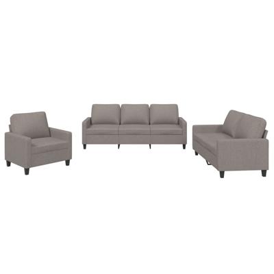 4-delige Loungeset met kussens stof taupe