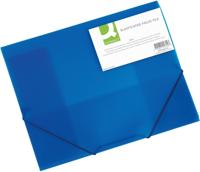 Q-CONNECT elastomap, A4, 3 kleppen en elastieken, transparant PP, blauw - thumbnail