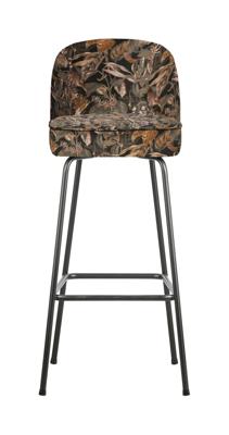 WOOOD Barkruk 'Vogue' (zithoogte 80cm) Velvet, kleur Bouquet Zwart