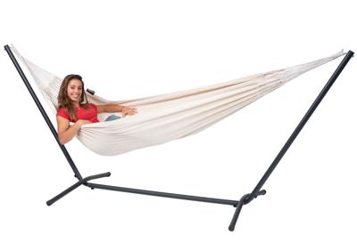 Hangmat met Standaard Eénpersoons 'Easy & Classic' White - Wit / Ecru - Tropilex ®