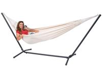 Hangmat met Standaard Eénpersoons 'Easy & Classic' White - Wit / Ecru - Tropilex ® - thumbnail