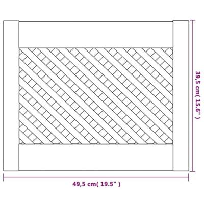 VidaXL Kastdeuren met latwerk 2 st 49,5x39,5 cm massief grenenhout