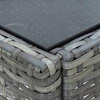 Tuintafel 75x40x37 cm poly rattan grijs - thumbnail