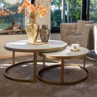 Richmond Ronde Salontafel 'Whitebone' Eiken, Set van 2 stuks - thumbnail