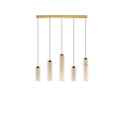 Lyora Unieke hanglampSano recht 5-lichts goud - 9009172