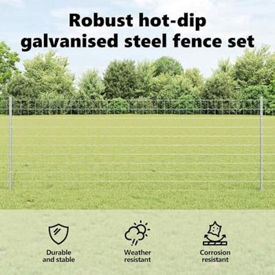 VidaXL Hek met paal zilver 0,8 x 25 m staal