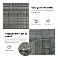 VidaXL Containerberging dubbel 148x77x111 cm poly rattan antraciet - thumbnail