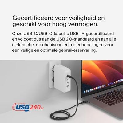Kabel USB-C naar USB-C Belkin CAB015BT1MBK Zwart 1 m Kabel USB-C naar USB-C Belkin CAB015BT1MBK Zwart 1 m