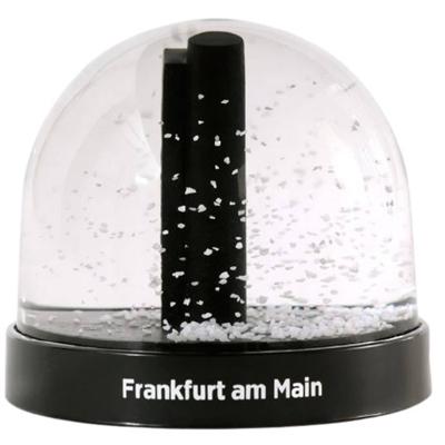 sneeuwbol City Icons Frankfurt 8,7 x 8 cm glas zwart