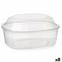 Rechthoekige lunchbox met deksel Leknes Transparant Polypropyleen 1,5 L (8 Stuks) - thumbnail