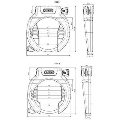 Abus pro amparo 4750x art2 fietsslot, zwart